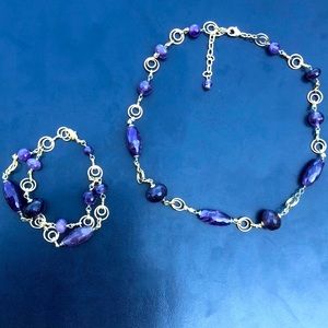 💜Amethyst Bracelet & Necklace Set